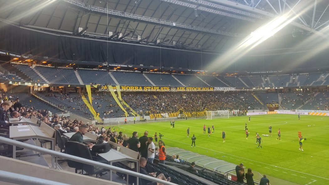 Nádherný stadion, kde fotbalisté Slovácka nastoupili k odvetě proti AIK Stockholm