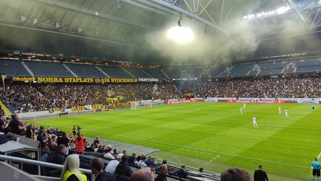 Nádherný stadion, kde fotbalisté Slovácka nastoupili k odvetě proti AIK Stockholm