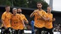 Fotbalisté Jablonce se radují z branky proti Rize