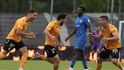 Fotbalisté Jablonce se radují z branky proti Rize
