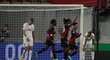 Fotbalisté Nice se radují z úvodního gólu Sofiana Diopa proti Slovácku