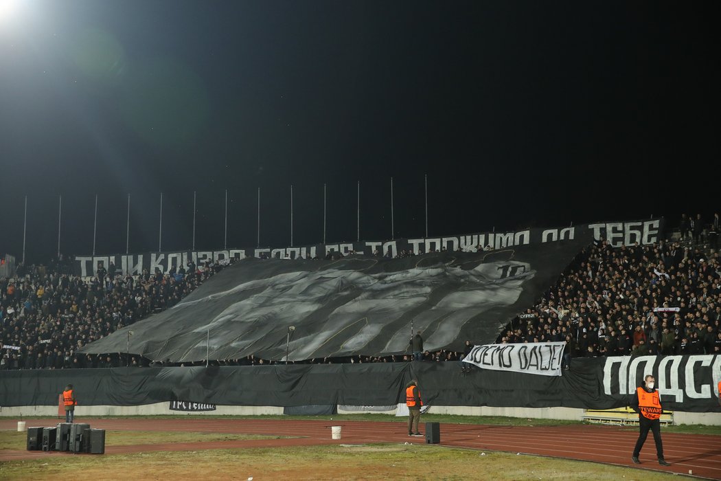 Choreo fanoušků Partizanu