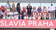 Šéf Slavie Jaroslav Tvrdík na tribuně při zápase s Panathinaikos