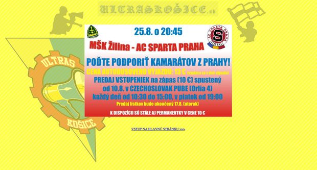 Pouták košických fanoušků k zápasu se Spartou. Pouták košických fanoušků k zápasu se Spartou.