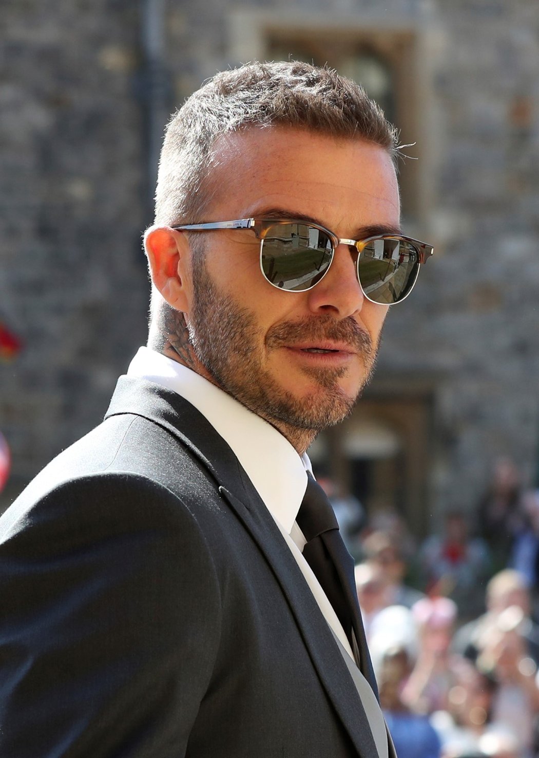 David Beckham na svatbě prince Harryho s Meghan Markle