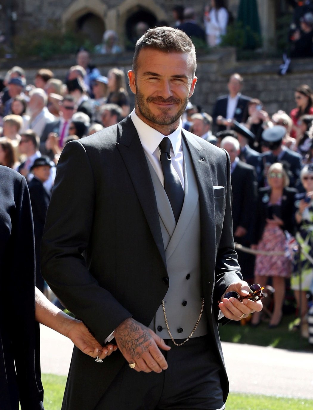 David Beckham na svatbě prince Harryho s Meghan Markle