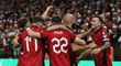 Albánci se radují ze třetího gólu proti Česku