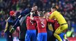Radost českých fotbalistů po výhře nad Kosovem 2:1, která národní tým posunula na EURO 2020
