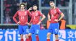 Čeští fotbalisté po inkasované brance v zápase s Kosovem