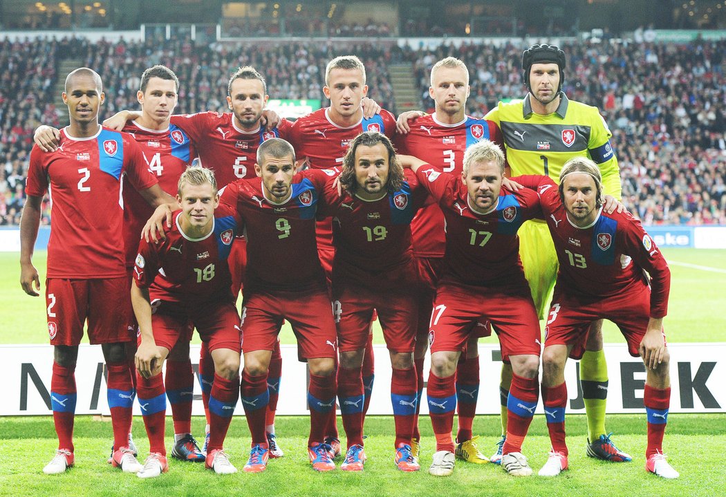 Základní jedenáctka české fotbalové reprezentace, která odstartovala kvalifkaci o postup na MS 2014. V Dánsku Češi brali remízu 0:0.