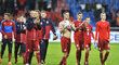 Čeští fotbalisté děkovali svým příznivcům, kteří je přišli podpořit na zápas proti San Marinu