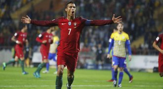 Ronaldo zničil Andorru čtyřmi góly, Švýcaři vyhráli drama v Maďarsku