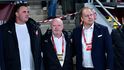 Jaroslav Köstl, Ivan Hašek a David Trunda během zápasu s Chorvatskem