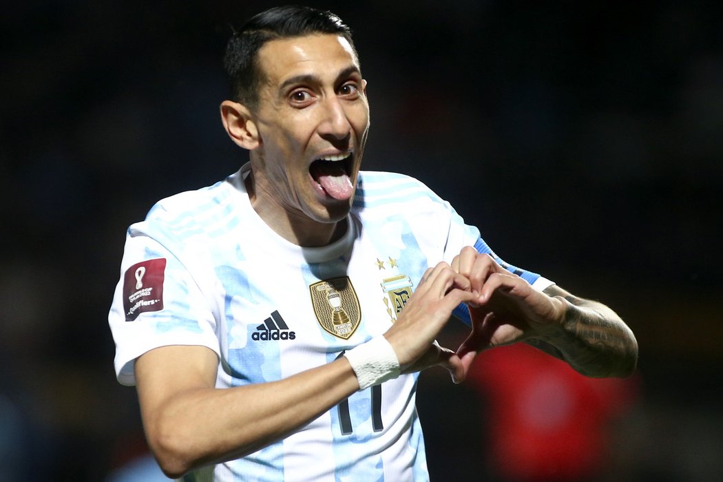 Ángel Di María se raduje ze své trefy do sítě Uruguaye