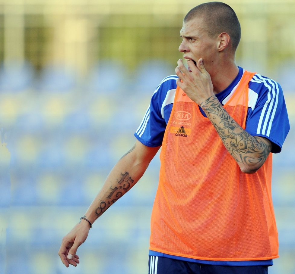 Martin Škrtel na tréninku slovenské reprezentace