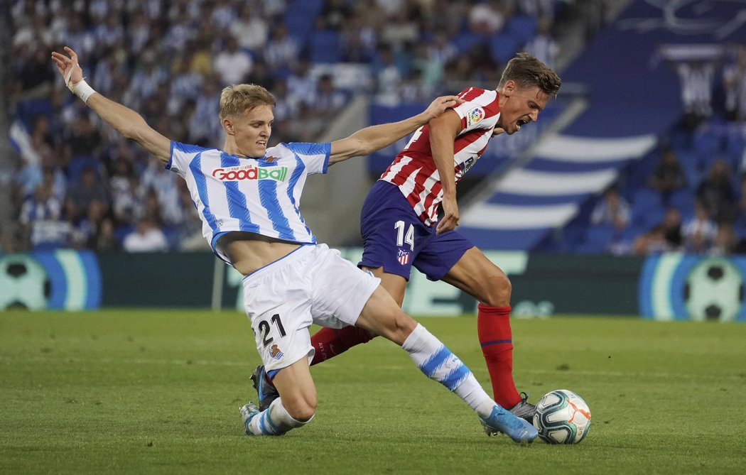 Martin Odegaard zastavil Marcose Llorenteho z Atlétika