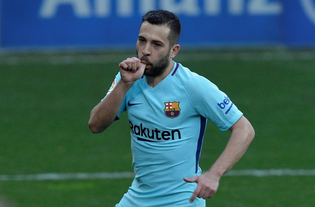 Druhý gól Barcelony přidal Jordi Alba