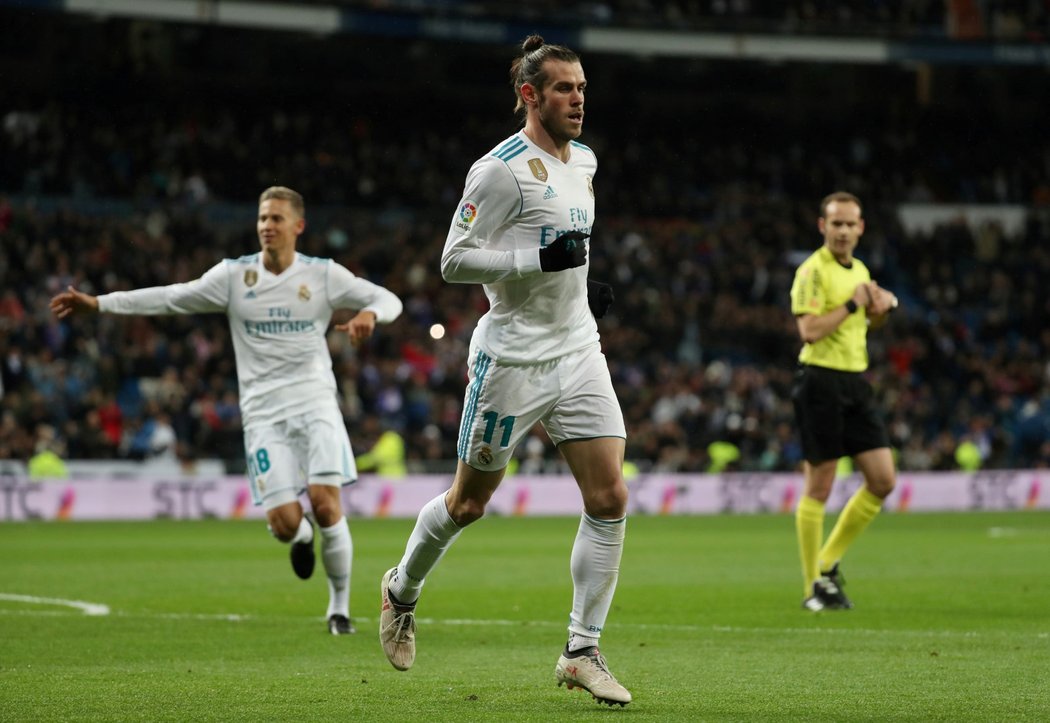 Gareth Bale oslavuje úvodní branku proti Getafe