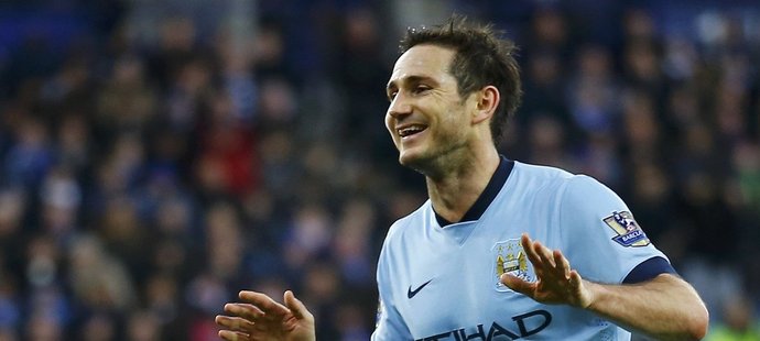 Frank Lampard po jedné z branek v dresu Manchesteru City