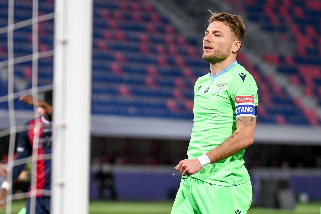 Ciro Immobile v utkání v Boloni neproměnil penaltu