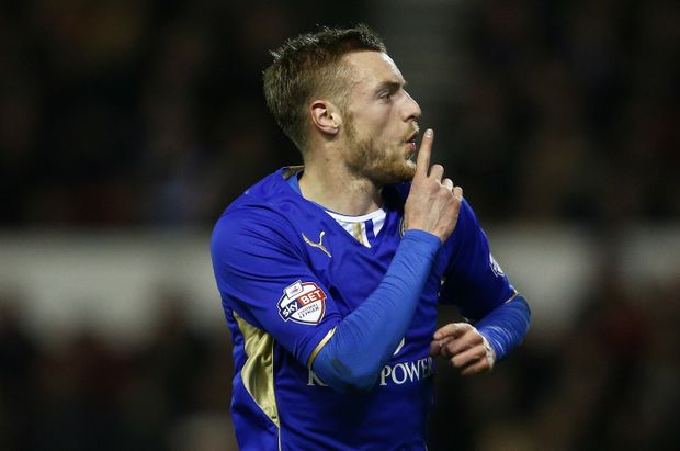 Jamie Vardy v dresu Leicesteru Jamie Vardy v dresu Leicesteru