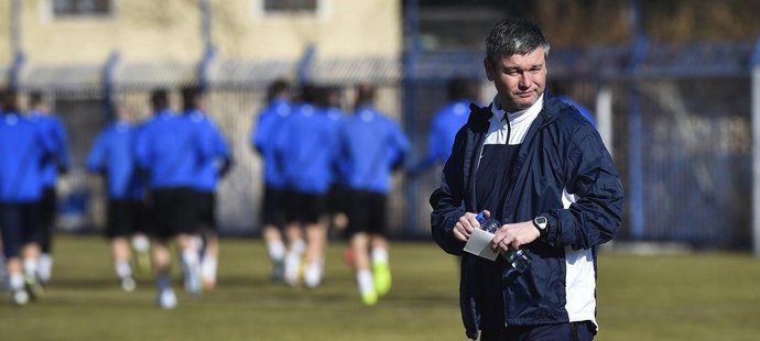 Nový trenér Slovanu Liberec David Vavruška poprvé vedl trénink.
