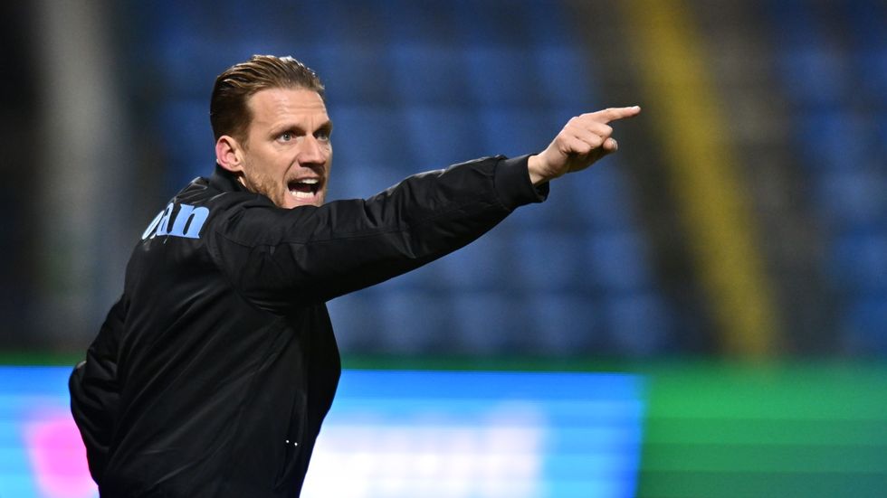 Liberecký trenér Radoslav Kováč v utkání proti Sigmě