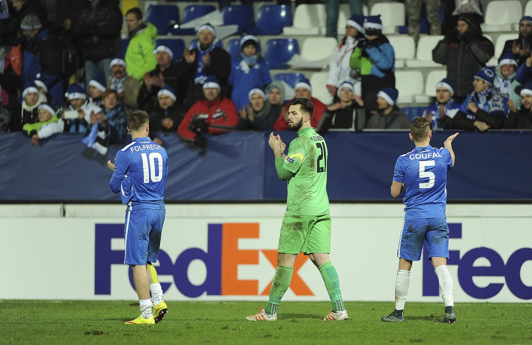  Liberečtí fotbalisté děkují za skvělou atmosféru divákům.