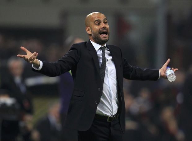 Pepe Guardiola během utkání Barcelony s Milánem Pepe Guardiola během utkání Barcelony s Milánem