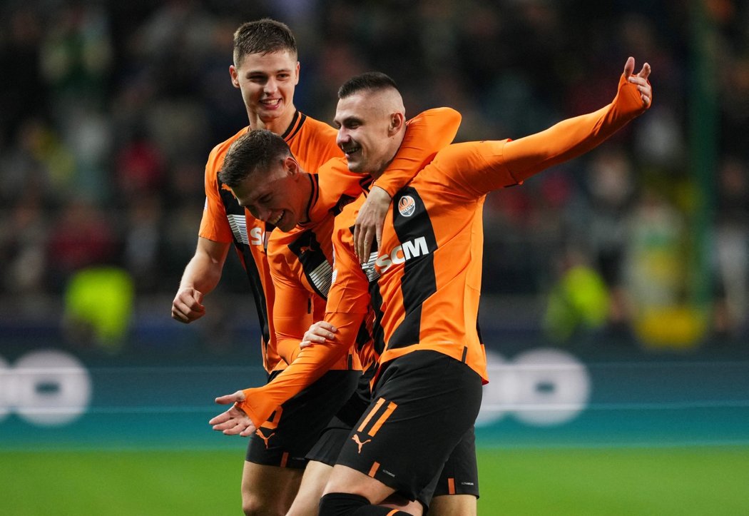 Oleksandr Zubkov slaví gól proti Realu