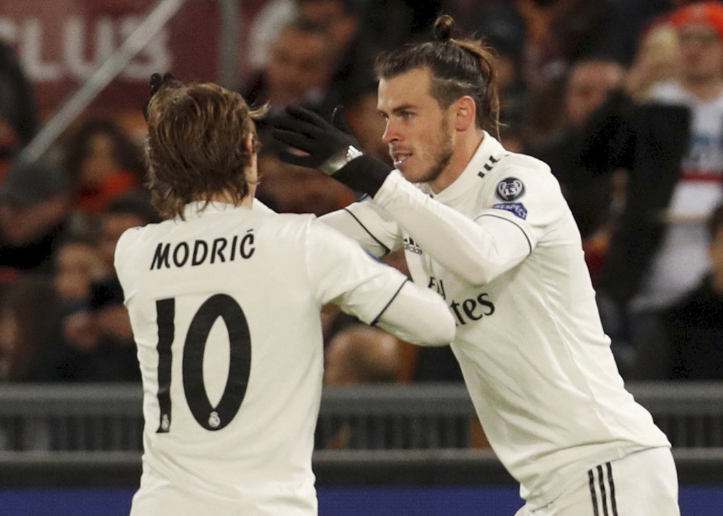 Krátce po začátku druhého poločasu poslal Real Madrid do vedení proti AS Řím Gareth Bale
