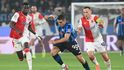 Jan Bořil v akci proti Atalantě