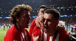 Jose Giménez oslavuje druhou vstřelenou branku v osmifinále s Juventusem