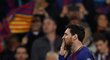 Lionel Messi po brance vstřelené Chelsea v odvetě osmifinále Ligy mistrů