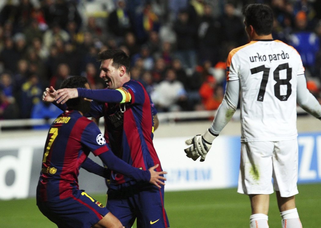 Útočník Barcelony vstřelil v duelu základní skupiny na půdě Apoelu Nikósie tři góly a nově vede tabulku střelců se 74 brankami