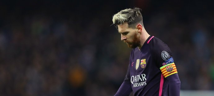 Zklamaný jediný střelec Barcelony Lionel Messi
