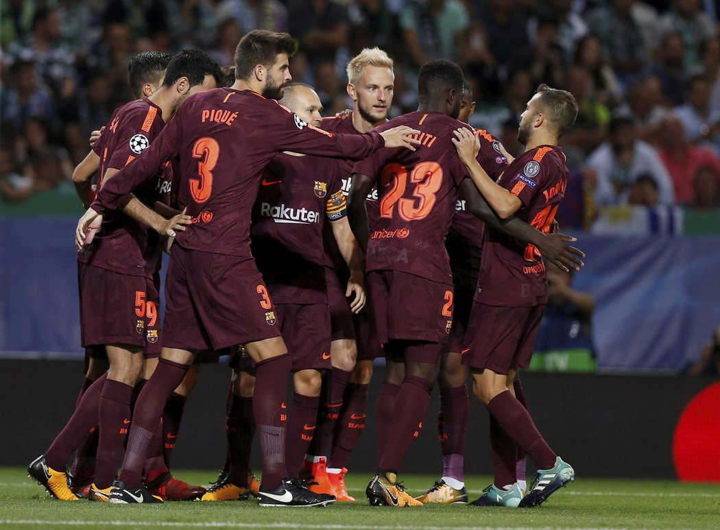 Barcelona slaví jediný a vítězný gól na půdě Sportingu Lisabon