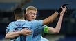 Radost fotbalistů Manchesteru City z branky proti Dortmundu