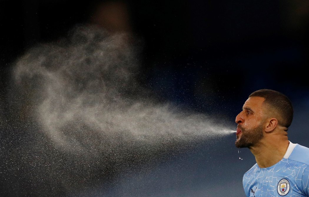 Obránce Manchesteru City Kyle Walker během čtvrtfinále Ligy mistrů proti Dortmundu