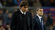 Zklamaný trenér Chelsea Antonio Conte po porážce od Barcelony