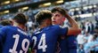 Radost hráčů Chelsea po gólu Kaie Havertze ve finále Ligy mistrů