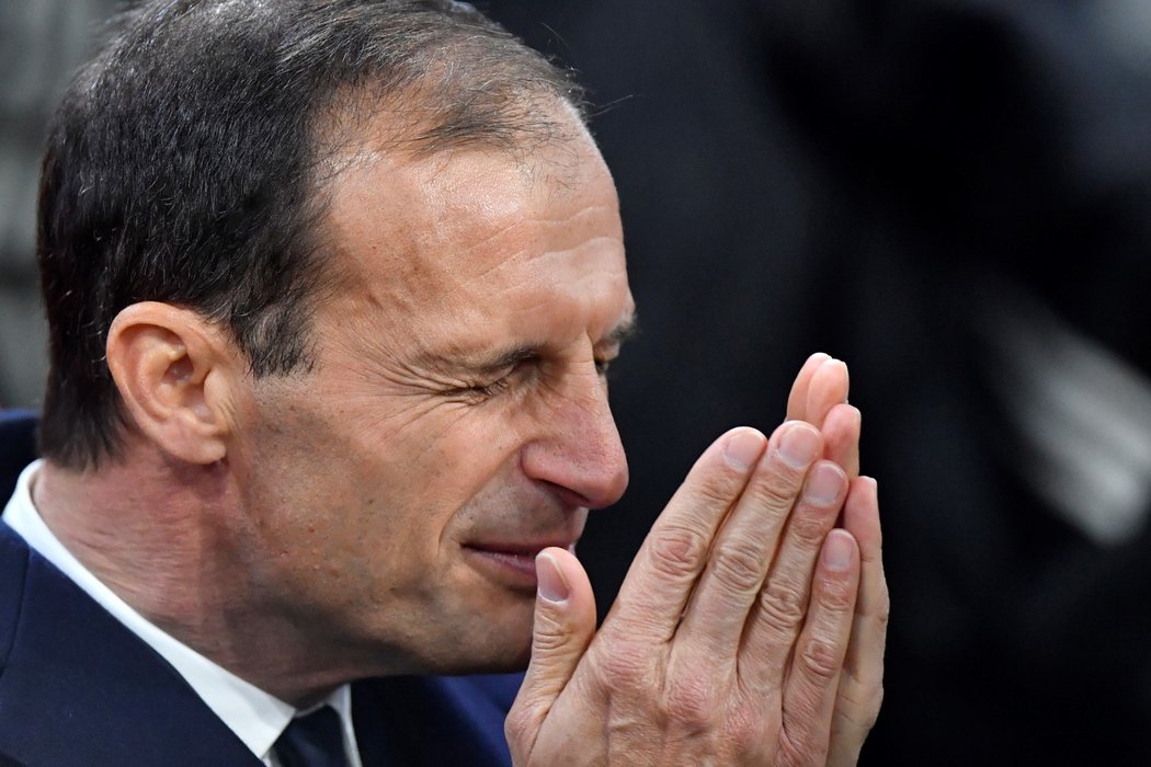 Kouč Juventusu Massimiliano Allegri po konci duelu s Ajaxem