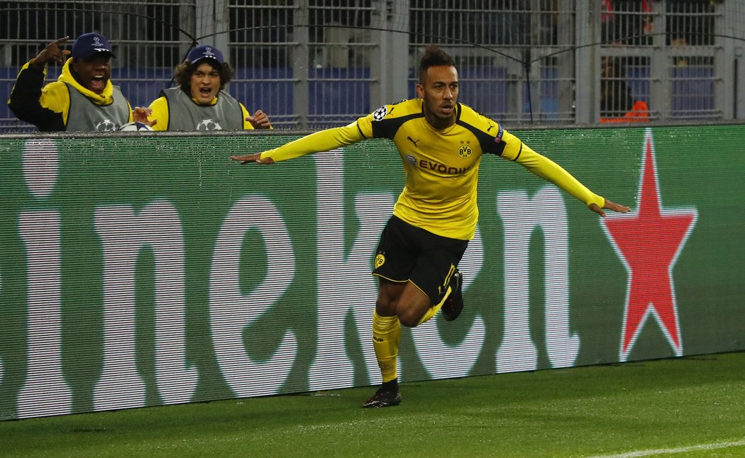 První gól zápasu Borussia Dortmund - Benfica Lisabon vstřelil Pierre-Emerick Aubameyang