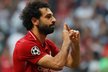 Mohamed Salah se raduje ze vstřelené branky ve finále Ligy mistrů