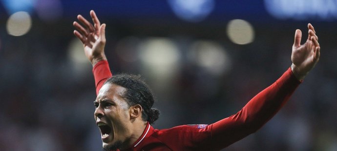 Virgil van Dijk během finále Ligy mistrů mezi Liverpoolem a Tottenhamem (2:0)