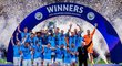 Fotbalisté Manchesteru City v euforii s pohárem pro vítěze Ligy mistrů