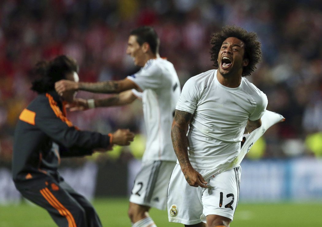 Marcelo se raduje, ve finále Ligy mistrů vstřelil Atlétiku Madrid třetí gól a Bílý balet nakonec slavil celkový triumf