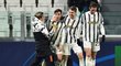 Radost fotbalistů Juventusu z branky v utkání proti Portu