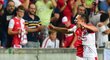Jan Bořil se raduje ze vstřeleného gólu v odvetném zápase Ligy mistrů proti Kluži