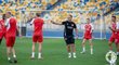 Trénink Slavie před odvetou 3. předkola Ligy mistrů na stadionu Dynama Kyjev